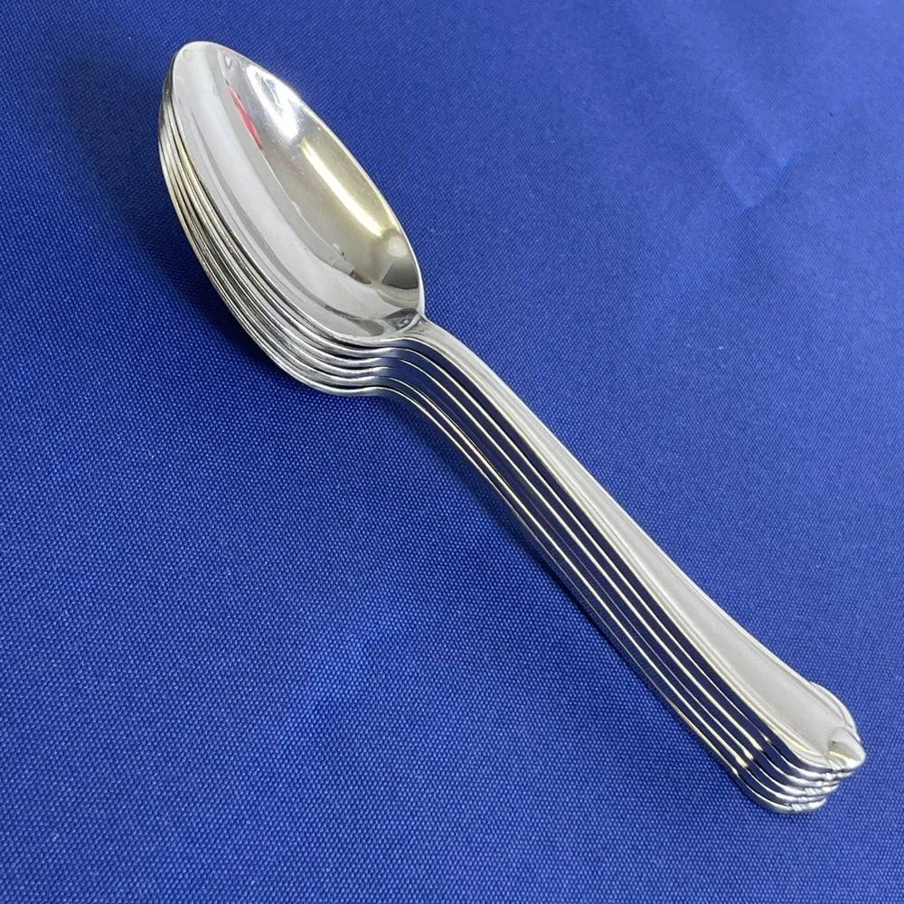 6‎ Mikasa CLASSICO SATIN Oval Soup Spoons Indonesia 18/0 Flatware Silverware